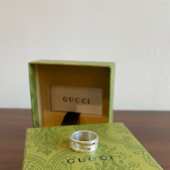 !!EUC!! GUCCI G Ring Size 5 925 Silver - Picture 1 of 6